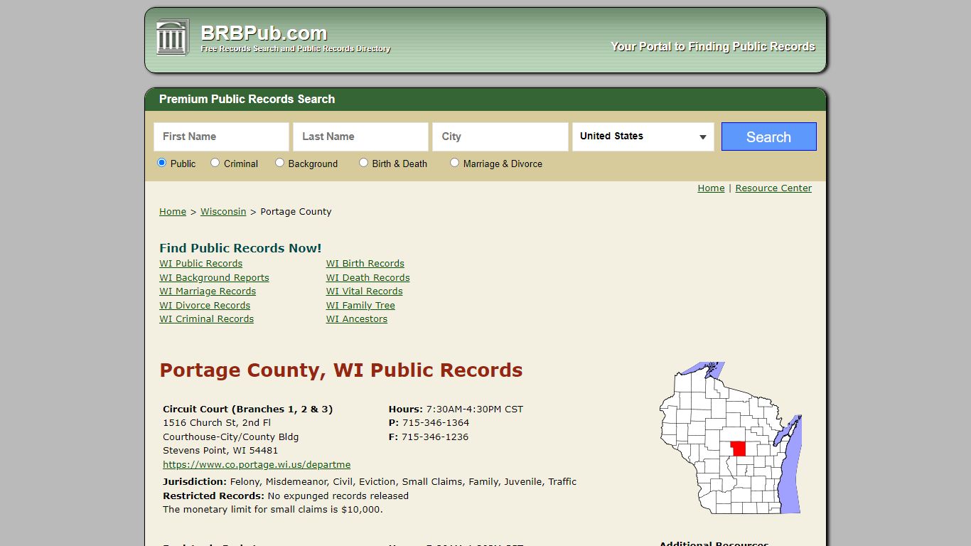 Portage County Public Records | Search Wisconsin ...