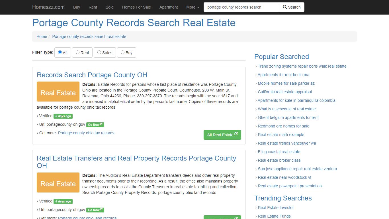 Portage County Records Search Real Estate